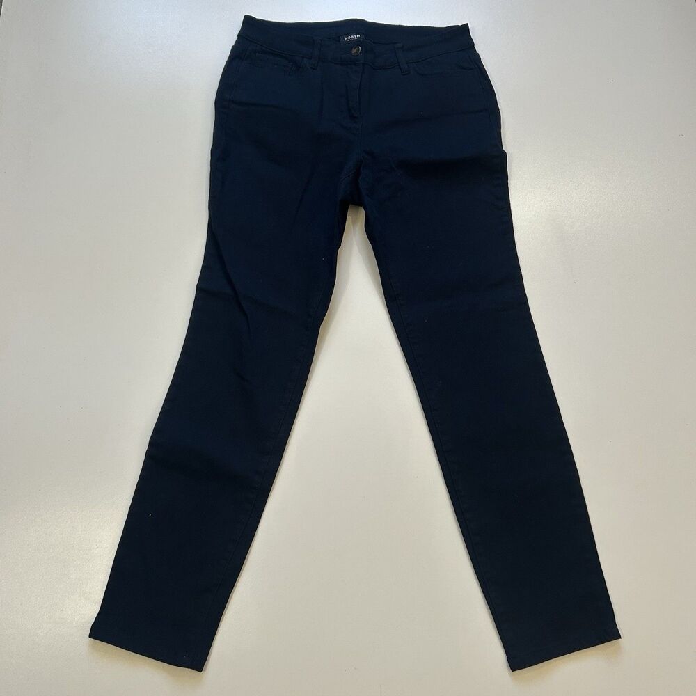 Worth Jeans Dark Wash Stretch Tapered Straight Denim Navy Mid Rise Women's 10